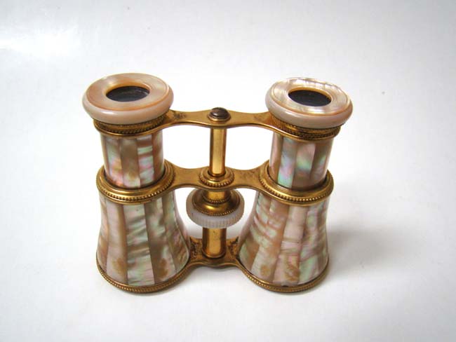 A fine pair of Antique Opera Glasses with Mother-of-pearl barrels and draw tubes circa 1890 — image 2